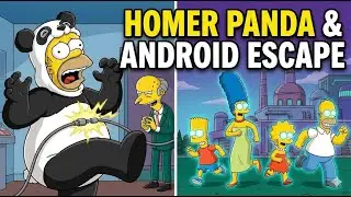 Simpsons Funny Moments | Homer Becomes a Panda & The Android Family Escape
