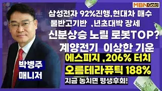 [대장주발굴의 달인 박병주](25.12.29)#삼성전자#테슬라 #에스피지 194% 후속공개#이뮨온시아159% #삼성전자 20만#SK하이닉스 80만#클로봇 98%진행중,