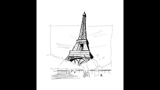 Eiffel Tower Sketch ✏️ | Guided Trace Drawing for Beginners