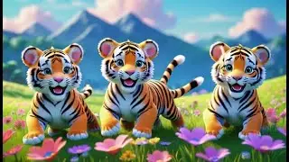 Four Tiny Tigers Jump and Run + More Nursery Rhymes & Kids Songs
