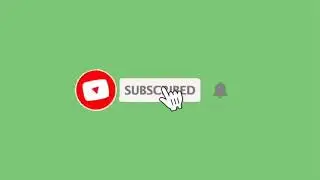 Subscribe button with notification bell - Green screen