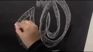 Chalk calligraphy💚🥰 ASMR Allah  calligraphy style #fyp #painting  #youtubeshorts #viral #trending