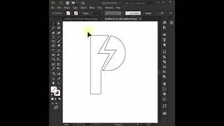 P + Thunder Logo Design. Adobe illustrator Tutorial. #shorts