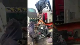 Removing the engine from Bobcat s 250 #engine #bobcat #repair #service #viral