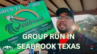Group run in Seabrook Texas before race day