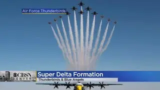 Air Force Thunderbirds Join Blue Angels In New Formation Above The National Memorial Day Parade