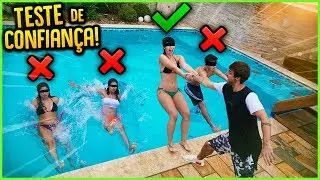 TESTE DE CONFIANÇA NA PISCINA DA CASA!! ( QUEM CAIU? )  [ REZENDE EVIL ]