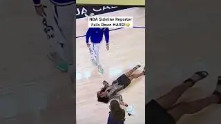 NBA Sideline Reporter Falls Down HARD! #nba #basketball #funny #shorts #sports #humor