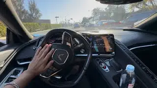 Cutting up in Corvette C8 POV drive in Los Angeles (BEVERLY HILLS)