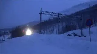 Zug der Erzbahn Kiruna - Narvik in Straumsnes