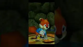The magic drink #n64 #conkersbadfurday #rare  #retro #magic #squirrel #water #slowwalker #drink