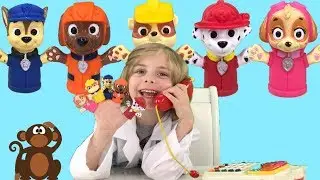 Five Little Monkeys Jumping on the Bed Nursery Rhyme | Jaces Toy Playhouse with Paw Patrol Toys