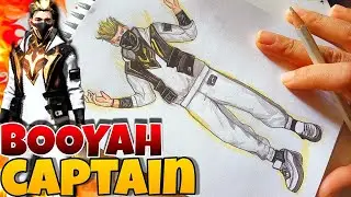 FREE FIRE DRAWING || BOOYAH ON MY WAY || BOOYAH CAPTAIN BUNDLE DRAWING