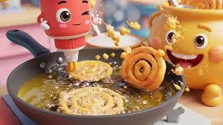 Cartoon Jalebi Making 🍩 | Fun Cooking Animation for Kids #JalebiMaking #KidsCooking #FoodAnimation