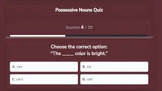 Possessive Nouns Quiz | Possessive Nouns Examples & Practice Exercise | English Grammar Test