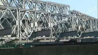 HD200 Double Row Deck Type Modular Steel Bailey Bridge Hoisting Installation in Site