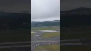 Take-off from Incheon International Airport on Korean Air Airbus A330