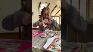 Making Easter Bunnies with cupcake wrappers!