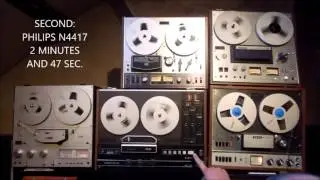 THE BIG FAST WIND TEST: PHILIPS N7150 + N4417, SONY TC-378,  AKAI GX-4400D, TEAC A-1200