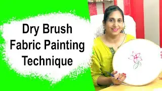 Dry brush technique acrylic painting - fabric painting tutorial for beginners
