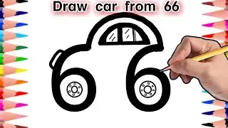 How to draw car easy | 66 से कार का चित्र बनाएं |🚘 #howtodraw #youtubekids