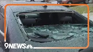 Golf ball-sized hail damages cars in Erie