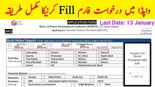 How To Apply In WAPDA Jobs 2025 &bull; Application Form Fill &bull; Breaking News Jobs In Pakistan &bull;