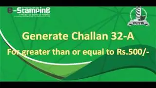 How to Generate Challan 32-A for Non-Judicial (Above and Equal to Rs.500/-)