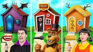 Домики Одного Цвета Челлендж | Кукла из Игры в Кальмара vs Фредди от Multi DO Smile