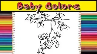 Monkey Coloring Book \ Coloring pages for Kids \ Coloring with Music