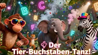 🐯 Der Tier-Buchstaben-Tanz 🐸 | Lustiges ABC Kinderlied mit tanzenden Tieren & Buchstaben 🎶