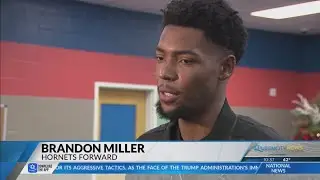 Hornets forward Brandon Miller gives children holiday surprise