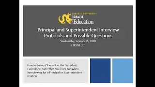 Principal and Superintendent Job Talk 1-15-2020