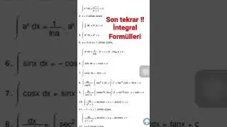 T&uuml;m integral form&uuml;lleri /integral 🔥