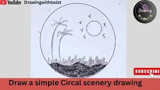 Easy circle drawing|Pencil drawing|How to Draw Circle Scenery