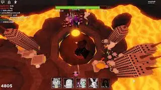 Roblox Tower Heroes - Triumph Volcano Valley Hard mode with the bois