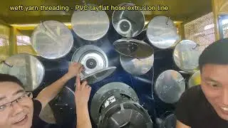 12 weft yarn threading PVC layflat hose extrusion line