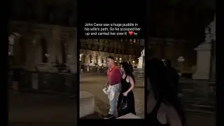 Not just the GOAT, but a GENTLEMAN 🐐 | John Cena SCOOPS up wife to avoid PUDDLE #johncena #wwe