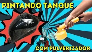 Pintando tanque com bomba de matar mosquito