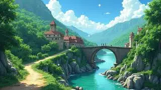 Ancient Stone Bridge & Castle View 🏞️ Calming Medieval Fantasy Music | Study, Sleep, Focus