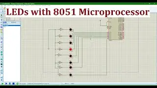 LEDs Interfacing With 8051 Microprocessor in Proteus Simulation