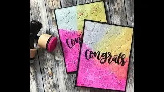 Floral Ink Blending Die Cut Card
