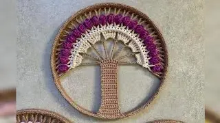 Crochet Ring Wall Hanging Design | Tree Pattern 🌿 l Crochet Tree Of Life ll