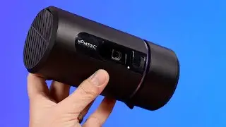 Nomvdic R150 Portable Projector With Rotating Lens for Easy Setup!