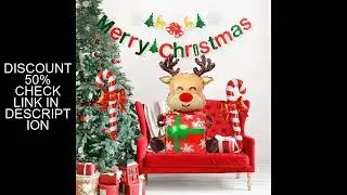 1/4pcs Christmas themed decoration balloon set including Christmas moose, Merry Christmas banner, fa