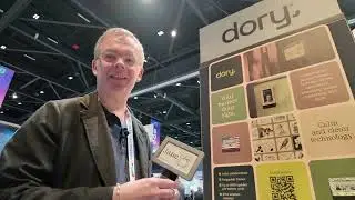 Dory ePaper Door Sign at E Ink Booth at Display Week 2025 Bluetooth LE, 15-Year Battery, IP44