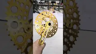 54T 56T Gold bubble chainring Litepro Ultra lightweight Hollowtech II crank Bolany #bikelover