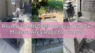Review CAMILSON Outdoor Rug 5x7 Modern Area Rugs for Indoor and Outdoor Patios and Porches - Waterpr