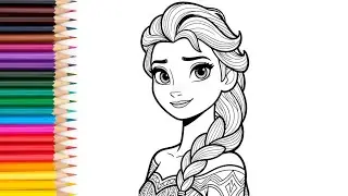How to coloring Elsa frozen for kids and toddlers
