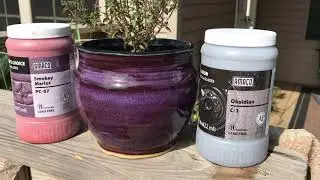 AMACO GLAZES - C-1 Obsidian and PC-57 Smokey Merlot - Beginner Pottery